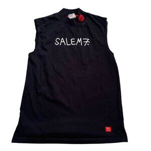 Salem 7 turtleneck shirt adult Small black white red lips sleeveless top